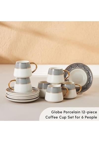 Globe 6 Kişilik Kahve Fincanı Takımı 90 Ml 000 Açık Krem