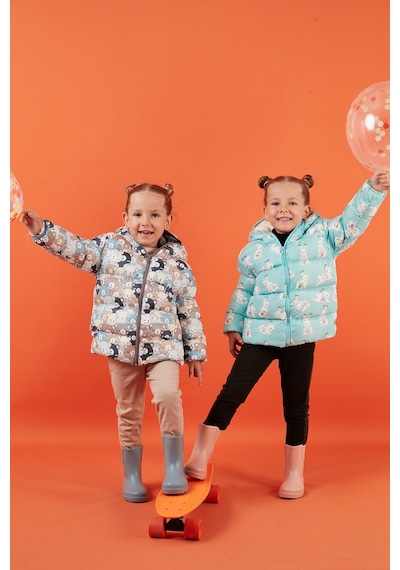 Lela Ekstra Dolgulu Içi Yumuşak Polarlı Kapüşonlu Şişme Kız Çocuk Mont 5763007 Mint