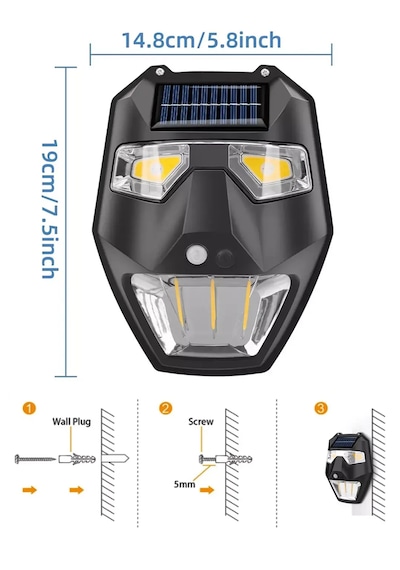 Greentech Güneş Enerjili - Yüz Görünümlü Led Aydınlatma / GT-SL19