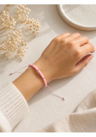 Turuncu Nazar Boncuklu İpli Bileklik Plastik Boncuklu İp Bileklik Unisex Günlük Aksesuar Çok Renkli