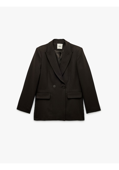 Koton Kapaklı Çift Cepli Uzun Kollu Kruvaze Blazer Ceket Kahverengi Çizgili 6wak50021uw Kahve Çizgili Koton Kapaklı Çift Cepli Uzun Kollu Kruvaze Blazer Ceket Kahverengi Çizgili 6wak50021uw Kahve Çizgili