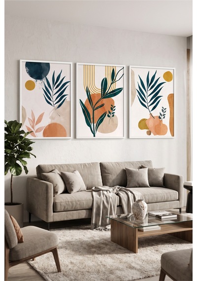 Beyaz Ahşap Çerçeveli Modern Bohem Soyut Botanik Yaprak Üçlü Duvar Tablosu Turuncu Lacivert Dekorasyon Kabartma Görünümlüdür Beyaz Beyaz Ahşap Çerçeveli Modern Bohem Soyut Botanik Yaprak Üçlü Duvar Tablosu Turuncu Lacivert Dekorasyon Kabartma Görünümlüdür Beyaz