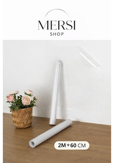 Şeffaf Pvc Masa Ve Mobilya Koruyucu Film 2m X 60cm Su Geçirmez Kaplama -