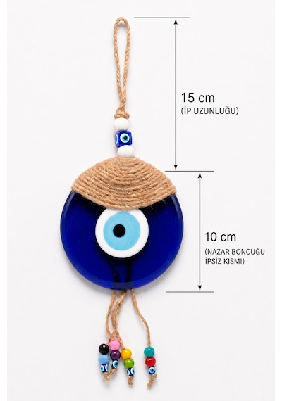10 Cm Makrome Şapkalı Cam Nazar Boncuğu Duvar Süsü