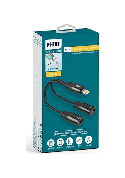 Phixi Basic CA114 Ligntning To 2x Lightning Çevirici Kablo - 242