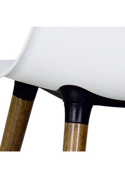 Vilinze Eames Kestane Ahşap Ayak Plastik Beyaz Sandalye