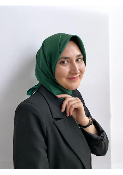 Armine Yeşil Düz Renk Sura İpek Eşarp 10d02-393 Çok Renkli