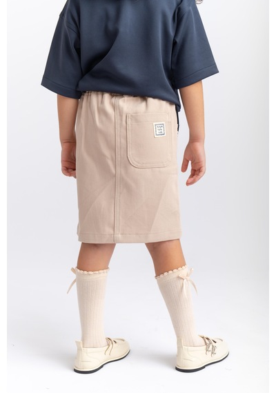 Oliventhekid Gabardin Kız Çocuk Etek Bej Bej