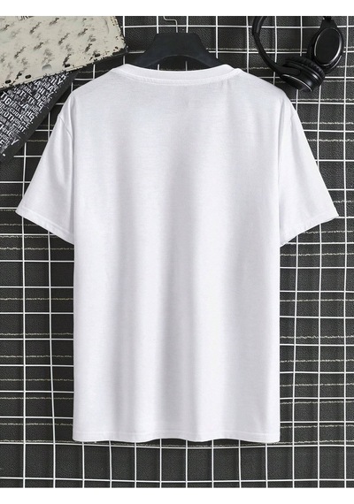 Surfing California T-shirt - Beyaz Baskılı Oversize Bisiklet Yaka Kısa Kol Tişört Beyaz