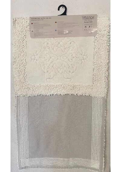 Pamuk Makarna Tufting 2'li Klozet Takımı , Banyo Seti , Damask, K