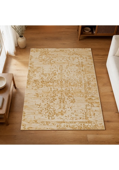 Kartela Halı Siro Halı Kaymaz Taban Makinede Yıkanabilir Halı Hardal Sarısı - 80 X 120 Cm
