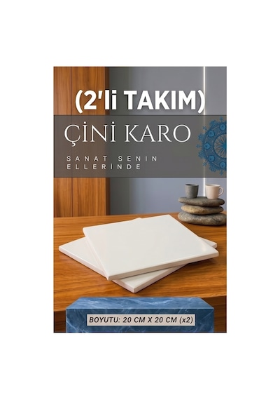 2'li Set 20x20 Çini Karo Bisküvi