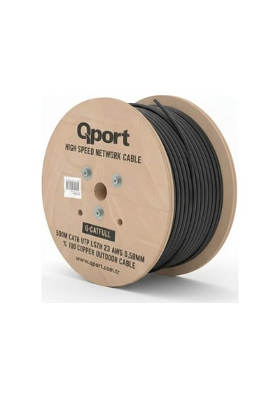 Qport Q-catfull 23awg 500 Metre Cat6 Outdoor Siyah