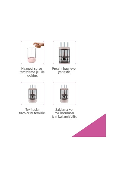 Polosmart Pbs703 Kablolu Makyaj Fırçası Temizleme Cihazı 200ml Pembe