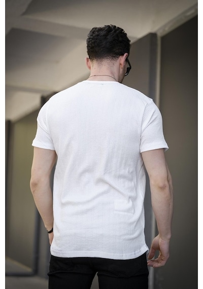 Manfries Waffle Desen Eteği Oval Erkek Tshirt
