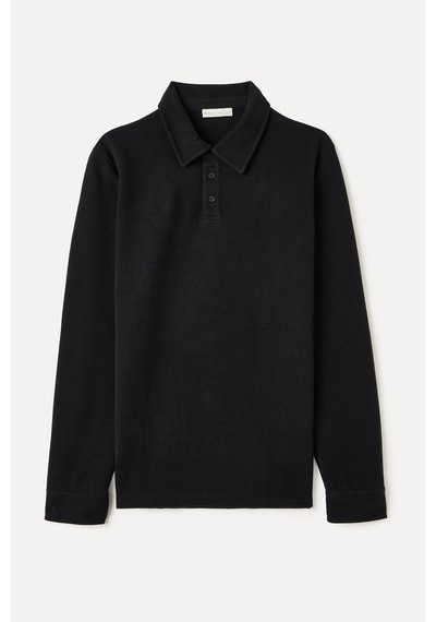 Mudo Erkek Erkek Siyah Polo Yaka Sweatshirt 1263856