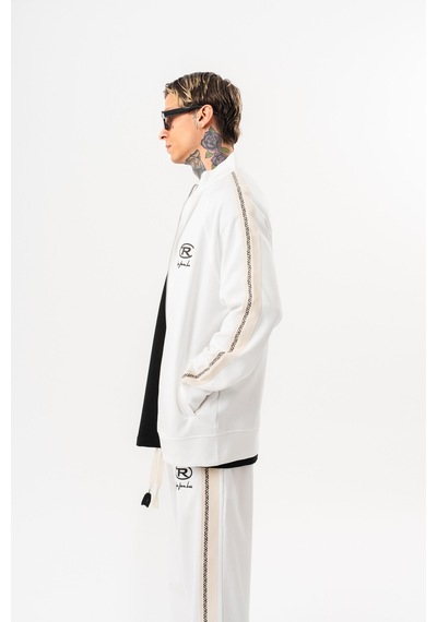 Respire Erkek Ffb Şerit Detaylı Dik Yaka Doubleface Zip Oversize Sweatshirt Ekru