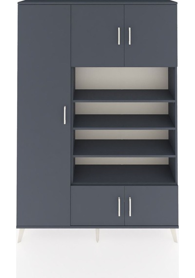 Arges Dolap 10 Raflı 5 Kapaklı 132x30x195 Antrasit-antrasit/antrasit Antrasıt/antrasıt