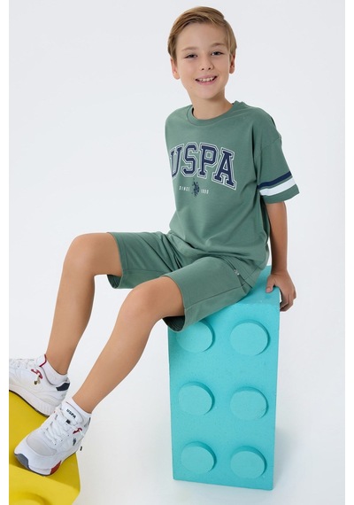 U.S. Polo Assn. U.s. Polo Assn Erkek Çocuk Bermuda 2'li Takım K.yeşil-2686