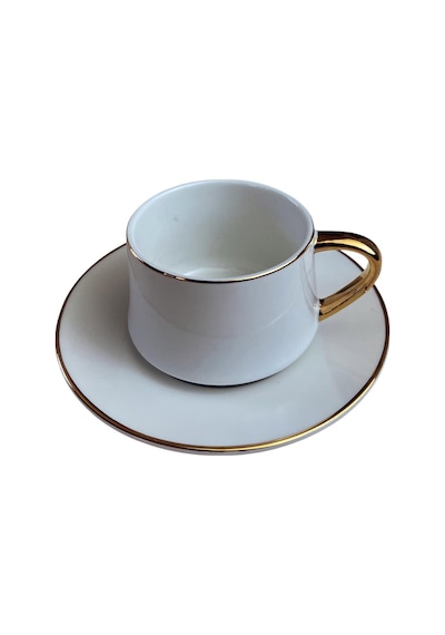 Tek Kişilik Kişilik Porselen Yaldızlı Kahve Fincanı Beyaz Fin750 Beyaz