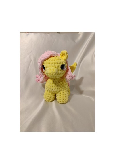 El Yapımı Tığ İşi My Little Pony Peluş Oyuncak Fluttershy Çok Renkli