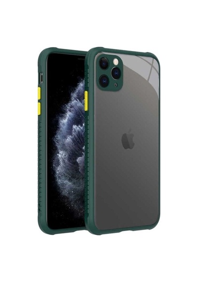 Apple Uyumlu iPhone 11 Pro Max Kılıf Zore Kaff Kapak Koyu Yeşil