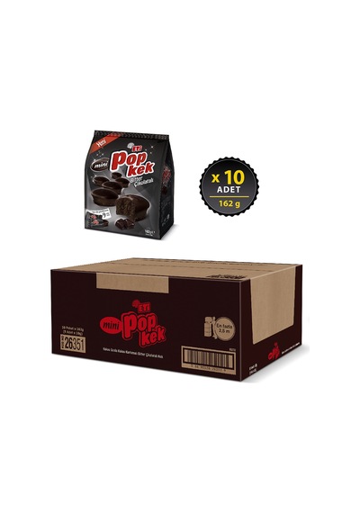 Eti Popkek Mini Bitter Çikolatalı 10 x 162 G