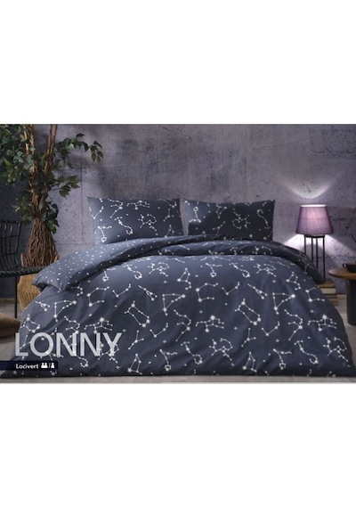 Taç Ranforce Tek Kişilik Nevresim Takımı Lonny Lacivert