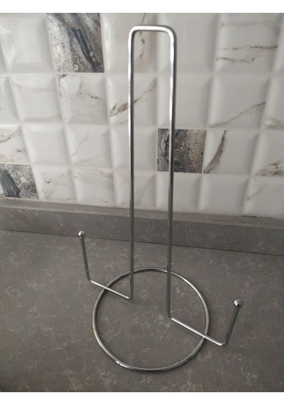 Metal Dik Kağıt Havluluk Masa Üstü Dikey Rulo Peçetelik 29 Cm, 2 Adet Gri Metal Diğer