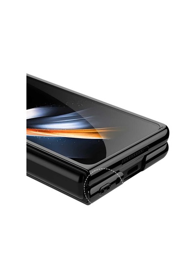 Samsung Uyumlu Galaxy Z Fold 4 Kılıf Zore Full Camlı Kıpta Kapak Gümüş Yeşili