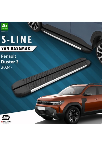 S-dizayn Renault Duster 3 S-line Aluminyum Yan Basamak 183 Cm 2024 Üzeri A+ Kalite
