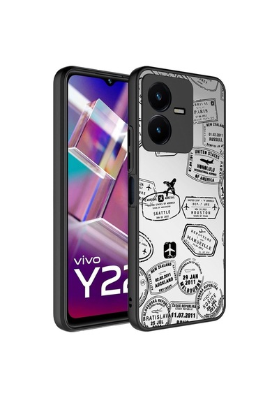 Vivo Y35 Kılıf Aynalı Desenli Kamera Korumalı Parlak Zore Mirror Kapak Seyahat