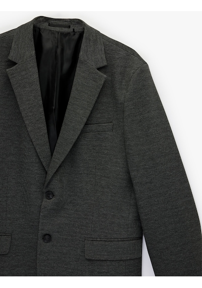 Koton Slim Fit Viskon Karışımlı Düğmeli Kapaklı Cepli Mono Yaka Blazer Ceket Antrasit 6sam50001hk Antrasit