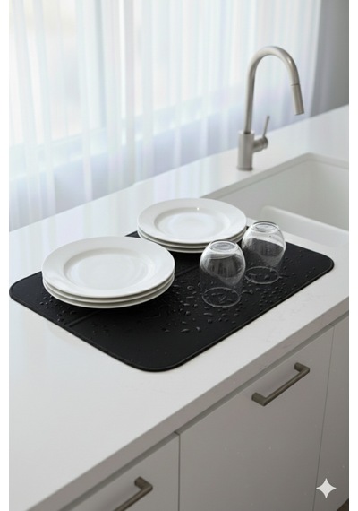 Askılı Bulaşık Matı Süper Emici Bulaşık Kurutma Matı 44x36cm Tezgah Üstü Bulaşık Matı Belirtilmemiş Diğer