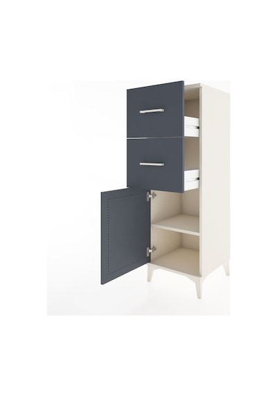 Hyperion Dolap Tek Raflı 2 Çekmeceli Tek Kapaklı 44x44x134 Aytaşı-antrasit Aytası