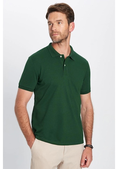 Tudors Erkek 5'li Paket Kahverengi-lacivert-koyu Yeşil-taş-siyah Slim Fit Pamuklu Düz Pike Polo Yaka Tişört-35585 Multi