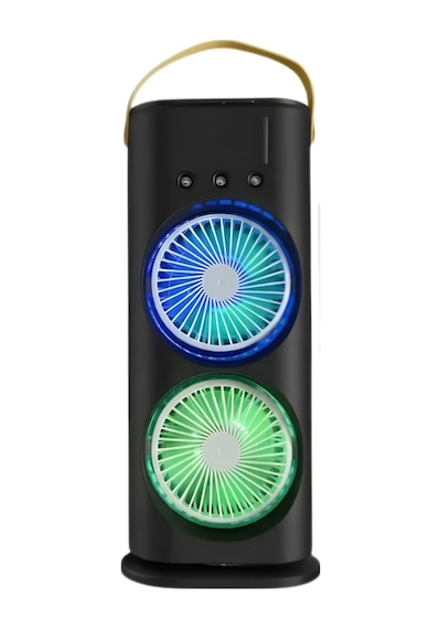 Mey İthalat Şarjlı Buharlı Serinletici Fan Rgb Işıklı Çift Pervaneli Masa Fanı