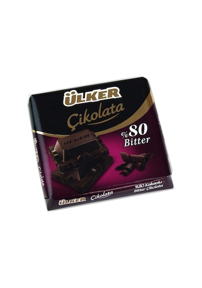 Ülker Kare Çikolata 6 X 60 G %80 Bitter - 8 Adet Tarı