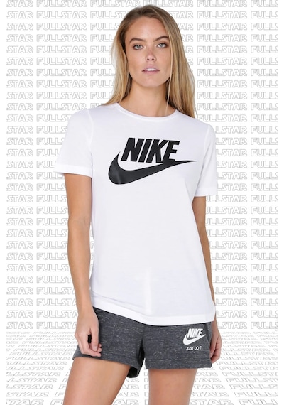 Nike Futura White Tee Dökümlü Hafif Parlak Modal Örme Solmaya Dayanıklı Unisex Beyaz Tişört Beyaz