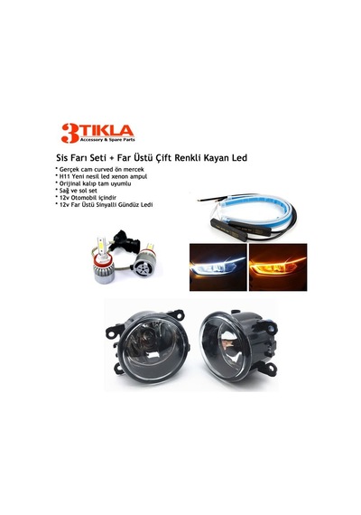 Renault Modus 2004-2012 Led Xenon Sis Farı + Far Üstü Kayan Led Seti