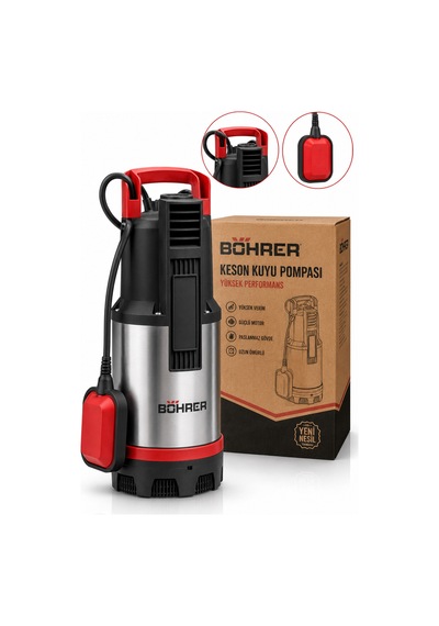 Böhrer Ba011463 Yüksek Keson Kuyu Dalgıç Pompa - 1.1 Hp 37m Dik 350m Yatay Max 6.5 Ton Su