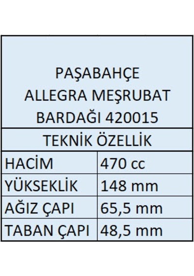 Paşabahçe Allegra Su Meşrubat Bardağı 6'lı 420015