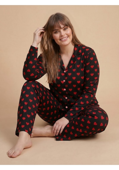 Wordex Mirano 9850 Uzun Kollu Şardonlu Soft Kışlık Düğmeli Büyük Beden Kalpli Kadın Pijama Takımı Siyah Wordex Mirano 9850 Uzun Kollu Şardonlu Soft Kışlık Düğmeli Büyük Beden Kalpli Kadın Pijama Takımı Siyah