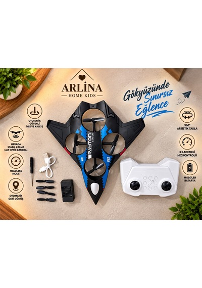 Mini Drone Savaş Uçağı Çocuk Drone 360 Uçuş, Tek Tuş Kalkış, Uzaktan Kumandalı