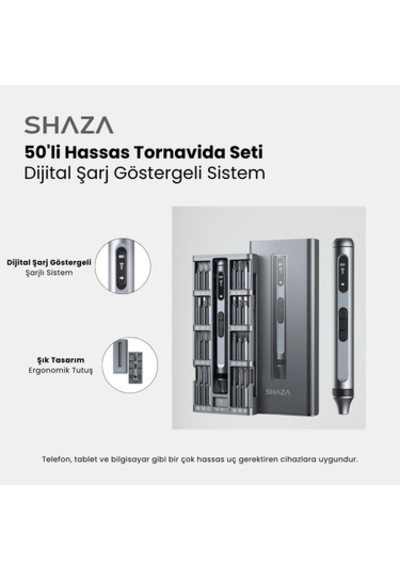 50 Parça Şarjlı Tornavida Seti İle Led Işıklı Ve Mıknatıslı Tasarım