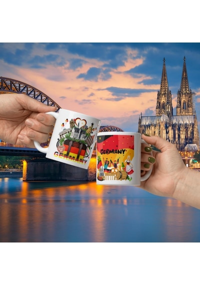 Almanya Kupa Bardak 2 Adet Seyahat Hatıra Germany Mug