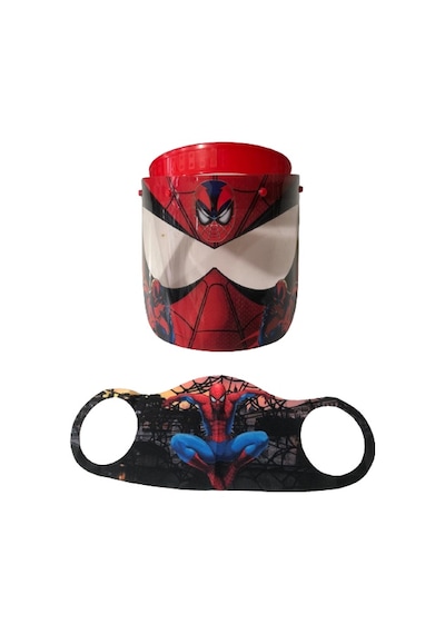 Gürbey Spiderman Baskılı Çocuk Siperlik + Spiderman Desenli Çocuk Maske