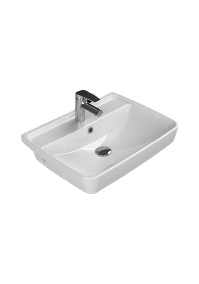 Turkuaz Cerastyle Duru Yarım Tezgah Üstü Lavabo 56x43 Cm