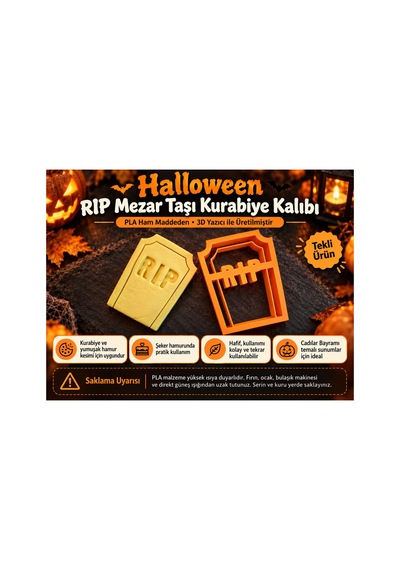 Halloween Rıp Mezar Taşı Kurabiye Kalıbı - Cadılar Bayramı Hamur Kesici Diğer