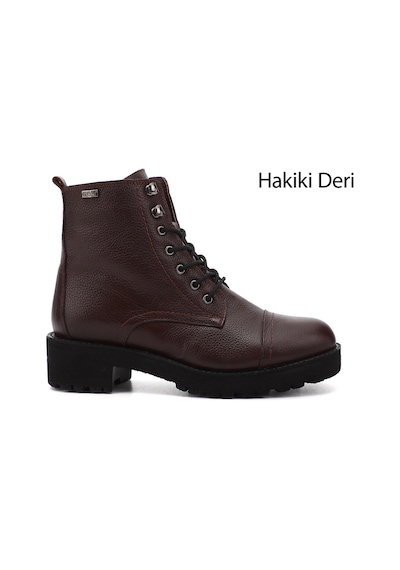 Gönderi(R) Gönderi R Bordo Floter Fermuarlı Kauçuk Taban Hakiki Deri Postal Bot Bordo